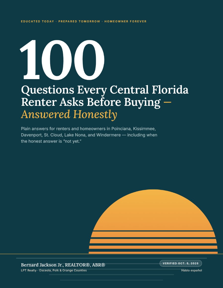 Guide cover: 100 Questions Every Central Florida Renter Asks Before Buying — Answered Honestly